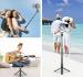 TECKMOJI ENJOY THE LIFE Selfie Stick Tripod with Led Light Long Bluetooth Extendable Selfie Sticks with Tripod Stand and Light for Mobile Phone Makeup Selfie Vlogging Bluetooth Selfie Stick-A16