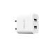 AMAQ CH25 2.4A 12W AMAQ Wall Charger, Dual Port Fast Charger Fast Charging Power Adapter Compatible with iPhone 14/13/12/X,Samsung S21/S20/Note 20/10/9/8,Sony,Xiaomi,(15W White)