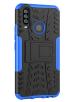 S-Hardline Vivo Y17 Blue Rubber, Plastic Shockproof Hybrid Kickstand Back Case Cover