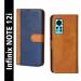 Knotyy Infinix NOTE 12i Blue and Brown Faux Leather Back Cover Flip Cover (Pack of 1)