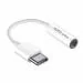 Portronics iKonnect-C Type C to 3.5mm AUX Adaptor Splitter Cable, 11.5cm, for Music and Calls, Only for Type C Devices, Works with Headphones and AUX Port Devices, White