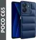 Fashionury Back Cover for Poco C65 (Blue, Camera Bump Protector, Pack of: 1)