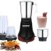 RIEO Goester Mixer Griender,750 Watt Double layered Copper 25 MM Motor (2 Nutri jars+2 steelJars, (Black/Red))