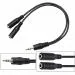CABLES MASTER 3.5mm Jack 1 Male to 2 Female Stereo Headphone Earphone Jack Y Splitter Audio Adapter