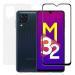 Hobbytronics Samsung Galaxy M32 4G Black Scratch Resistant, Anti Fingerprint with Bubble Proof, Tempered Glass and Back Screen Protector (18 x 10 x 1.5 cm) pack of 2