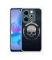 Casotec Skull Pattern Print Design Printed Silicon Soft TPU Back Case Cover for Infinix Hot 40i 4G