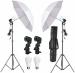 PICPRO E27 Studio Photography Single Point Bulb Holder Lighting Kit for Photography 9ft Light Stand + E27 Single Point Holder + White Umbrella + 20w Bulb - KIT of 2 Set , Natural Continuous Perfect Lighting