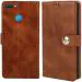 AmericHome Oppo A7, CPH1901, CPH1903, CPH1905 Brown Artificial Leather, Silicon Mobile Back Cover