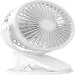 CRAFTIFY Mini Portable USB Rechargeable Clip Fan 2000 mAh Battery & 360 Degree Cooling 5 Star White