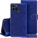 Juberous Leather Magnetic Vintage Flip Wallet Case Cover for Infinix Smart 6 (Blue)