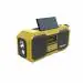 DRUMZZ Trek 600 yellow - 14 Watts Stereo Bluetooth Speaker, Digital AM FM Radio, IPX5, Hand Crank Charging, Solar Charging, Flashlight, Reading Lamp, 4000mAH Battery, Cell Phone Charger, SOS Alarm, Thermometer, Digital Display, Dust Proof With Carabiner