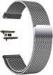 Black Lovies Silver Metal Smart Watch Strap For Fossil Sport, Gen 5 Q Founder 20