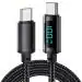 ZORBES Usbc To Usb C Charging Cable With Lcd Display, 100W Fast Charging Type-C To Type-C Cable Support Data Transmission Smart Chip Usb C Charging Cable For Samsung S20/Ipad Pro/Macbook Pro, 6.6Ft
