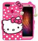 Clickaway Hello Kitty Case for Oppo A5S 3D Soft Cute Cover for Girls/Women Silicone Rubber Back Cover With Pendant-Baby Pink/Pink