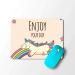 Bhaicover Quotes Enjoy Your Day Unicorn White Animal Rainbow with Stars Designer Printed Rubber Mouse Pad