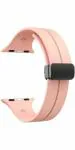SWAPME + Compatible with Apple Watch Band Soft Silicone Magnetic Smart Watch Strap (Pink)
