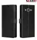 SCARDY SAMSUNG GALAXY J7 BACK COVER / LEATHER FLIP COVER / BLACK COLOR
