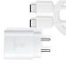 eKus 25W Super Fast Charger Adapter And C to C Cable Compatible with Galaxy F Series -White New 2023 Charger Combo