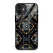 COVERS CART - Blue With Black Flower Glass Back Case for iPhone 12