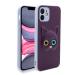 Sonty Iphone 12 Purple Faux Leather Anti Fingerprint Mobile Back Cover