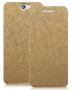Heartly Htc One Faux Leather Gold Back Cover