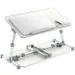 ELV Direct AWDT-3 Multipurpose Portable Laptop Table with Adjustable Height and Foldable Aluminium Legs, Oak White