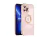 Rakulo CD Colour Chrome Case Back Cover For Iphone 14 Pro Max (Pink)