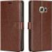 Slugabed Flip Cover Back Case for Samsung Galaxy S7 Edge | Leather Finish | Inbuilt Stand & Pockets | Wallet Style Flip Back Case Cover for Samsung Galaxy S7 Edge (Brown)