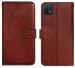 AmericHome Oppo A16K, CPH2349 Brown Rubber, Cloth, Artificial Leather Dual Protection Mobile Back Cover