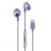 DUDAO USB TYPE-C Super Bass earphone Attractive Design Stereo Headset with Hi-Fi Audio Wired Headset (Purple, In the Ear)