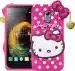 UNILORD Lenovo K4 Note Pink Rubber Screen Protector 3D Cute Hello Kitty Back Case Cover
