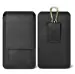 Tech Gear Leather Mobile Pouch Double Mobile Holster Pouch for Men with Belt Loop and Clip Mobile Holder [BLACK]