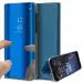 Fastship Protective leather Mirror s-view kickstand semitransparent Glass Flip Cover for Vivo 1807 / Vivo _Y95 - Diamond Navy Blue