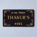 URBANITE CREATION Golden Thakur's Acrylic Name plate: Premium Matte Black Base with Striking 3D Letters|Acrylic Customised/Personalized