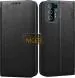 Niger Lava Agni 5G Black Artificial Leather Scratch Proof Mobile Back Flip Cover Cases with Holder