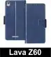 Sbms Lava Z60 Blue Artificial Leather Shock Proof Flip Cover