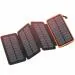 OUKAFEN 25000 mAh Lithium Polymer Power Bank HI-S025 with 4 Solar Panels Outdoor Waterproof Solar Phone Chargers with Dual 2.1A USB Ports, Black