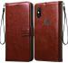 Trifty Back Cover Xiaomi Redmi Note 6 Pro Vintage Leather Flip Cover Case for| Inner TPU| Foldable Stand| Wallet Card Slots - Brown|Mobile Cover|Mobile case|Flip cover