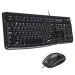 Logitech MK120 Wired USB Keyboard and Mouse Set- Black