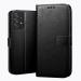 RJR Flip Cover for Samsung Galaxy A52 (4G), A52s(5G), A52(5G) with Kick Stand| Dual Layer | Card Slot |Leather Case Cover-Black