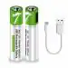 KP ORIGINAL BATTERY AAA Rechargeable with Type-C USB cable 750mAh triple A lithium ion USB rechargeable Type-c USB rechargeable battery 1.5V Direct Chargeable Battery no Charger Needed (Pack of 2)