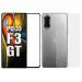 Kite Digital Xiaomi Poco F3 GT Back Screen Protective Film Carbon Fiber Skin Transparent Sticker + [Black] Tempered Glass Screen Protector with Edge to Edge Coverage