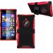 Defender Red Rubber Flip Stand Back Case Cover For Nokia Lumia 830