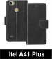 Sbms Itel A41 Plus Black Artificial Leather Shock Proof Flip Cover