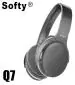 SOFTY Q7 ON-Ear Wireless Bluetooth Headphone with MIC (Memory Card Slot, AUX, MIC) - Grey