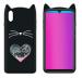 Lejaao Vivo V11 Pro Vivo 1804 3D Heart Design Black Rubber Mobile Back Cover