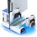 New World Dobe Fomis Electronics PS5 Stand With Silent Cooling Fan Disc And Digital Editions Dual Controller Charger Station 3 Levels Adjustable Fans Speed