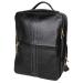 RICHSIGN Black Leather Unisex 16 inch Laptop Backpack