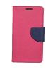 Fastship Genuine canvas Smooth Flip Cover for SAMSUNG A31 -SM-A315F | Inside TPU & Inbuilt Stand | Wallet Style Back Cover Case | Stylish Mercury Magnetic Closure - Pink::Blue