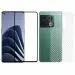 Kite Digital OnePlus 10 Pro Back Screen Protective Film Carbon Fiber Skin Transparent Sticker + [Black] Tempered Glass Screen Protector with Edge to Edge Coverage